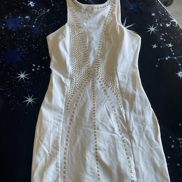 BEBE (Addiction Collection) Embellished Bodycon Mini Dress, White - Picture 4 of 6